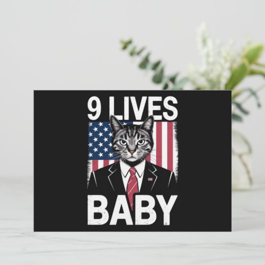 Kat Trump 9 leeft Baby Grappige Trump Kat Kaart (Staand voorkant)