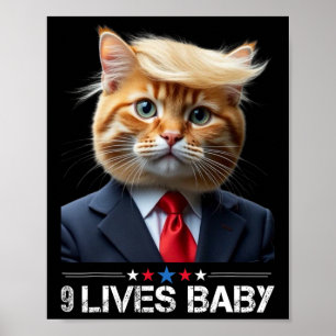 Kat Trump 9 Levens Door Grappige Stem Op Trump Kat Poster