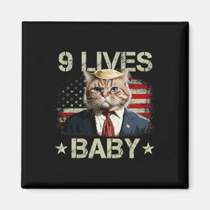 Kat Trump 9 Levens Door Trump 2024 Win Overwinning Magneet