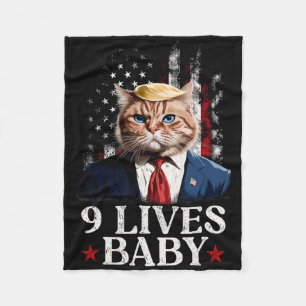 Kat Trump 9 Levens Door Trump 2024 Winst Overwinni Fleece Deken