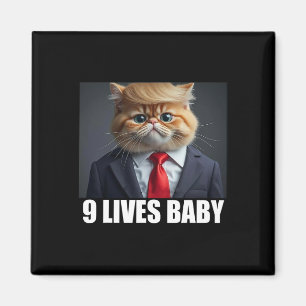 Kat Trump 9 Levens Door Trump 2024 Winst Overwinni Magneet