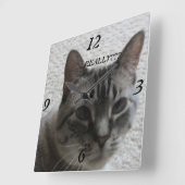 Kat Tude Wall Clock Vierkante Klok (Hoek)