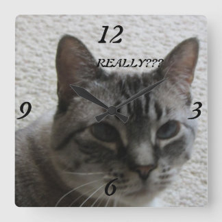 Kat Tude Wall Clock Vierkante Klok