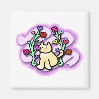 Kat Tuin Gevuld met Liefde en Kleur Magneet