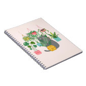 Kat Tussen Planten Grappig Notitieboek (Rechterzijde)