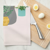 Kat Tussen Planten Grappig Theedoek (Quarter Fold)