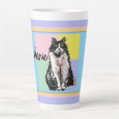 Kat Tuxedo Pastel Katten Vrouwen Pastel Kleuren Latte Mok (Voorkant)