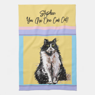 Kat Tuxedo Pastel Katten Vrouwen Pastel Kleuren Theedoek