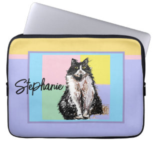 Kat Tuxedo Pastel Katten Vrouwen Pastel Meisjes Hu Laptop Sleeve
