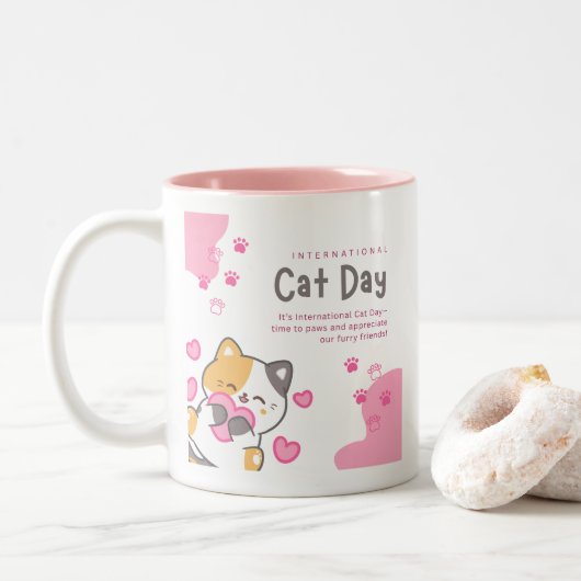 KAT TWEEKLEURIGE KOFFIEMOK (Met donut)