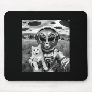 Kat Ufo Selfie Kat Buitenaardse Ontvoering Grappig Muismat