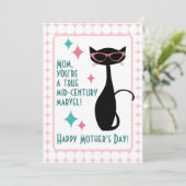 Kat uit de middeleeuwen, Happy Moederdag Feestdagenkaart (Staand voorkant)