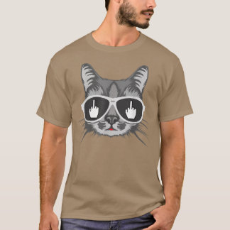 Kat uit, middelvinger t-shirt