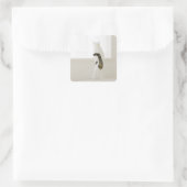 Kat uitkijkvenster, achterste uitzicht vierkante sticker (Tas)