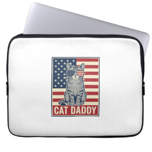 Kat Vader Patriottische Kat Vector Design_1 Laptop Sleeve