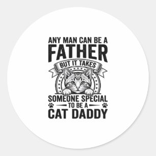 Kat Vader Vader Citaat Vintage Gravure T-Shirt D Ronde Sticker