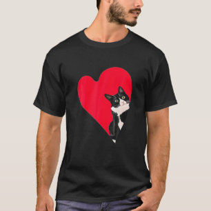 Kat-Valentijn van Tuxedo, hart van keukens en dier T-shirt