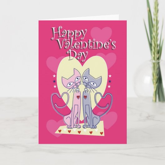 Kat-Valentijnsdag Feestdagen Kaart (Voorkant)