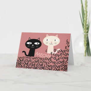KAT VALENTIJNSDAG KAART, LIEFDE OP HET EERSTE MIAU KAART