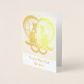 Kat Valentijnskaart mooi  Folie Kaarten (Voorkant)