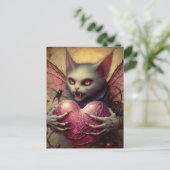 Kat Vampier Fairy Roze Hart Brambles Briefkaart (Staand voorkant)