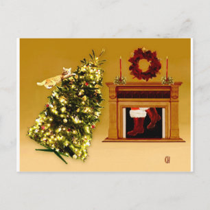 Kat van de gevarenboom briefkaart