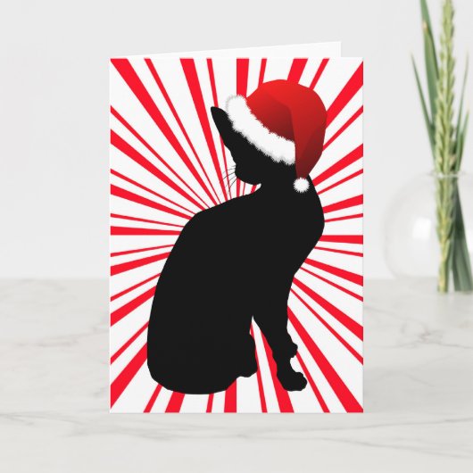 Kat van de Kerstman Feestdagen Kaart (Voorkant)