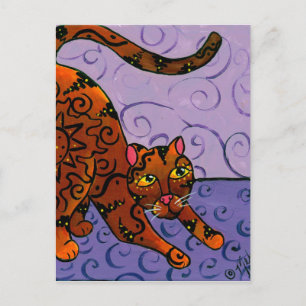 Kat van de rijstzon briefkaart