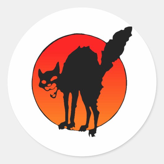 Kat van de Syndicalist Ronde Sticker (Voorkant)