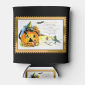 Kat van Halloween, in Jack O Lantern Blikjeskoeler (Voorkant)