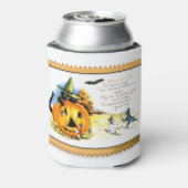 Kat van Halloween, in Jack O Lantern Blikjeskoeler (Blikje Achterkant)