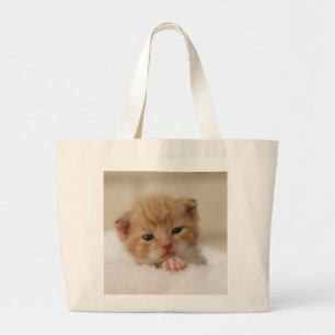 Kat van zoete puppy grote tote bag