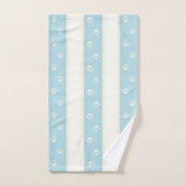 Kat Verf Drukken op Bleek blauw en Antiek witte st Bad Handdoek (Handdoek)