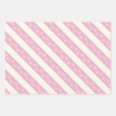 Kat Verf Drukken op roze en Antiek witte strepen Inpakpapier Vel (Voorkant 3)