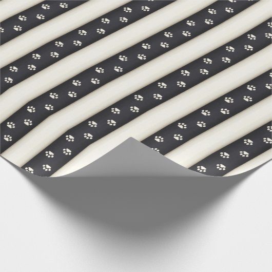 Kat Verf Drukt Zwart-Antiek witte netjes Cadeaupapier (Hoek)