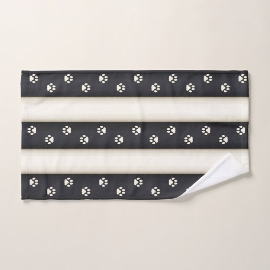 Kat Verf Drukt zwart-Antiek witte strepen Bad Handdoek (Handdoek)