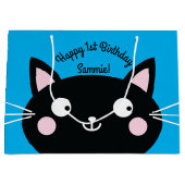 kat verjaardagsfeestje groot cadeauzakje (Voorkant)