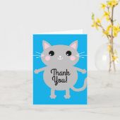 kat verjaardagsfeestje kaart (Gele Bloem)