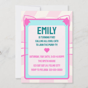 Kat Verjaardagsfeestje, Retro, Throwback Kaart