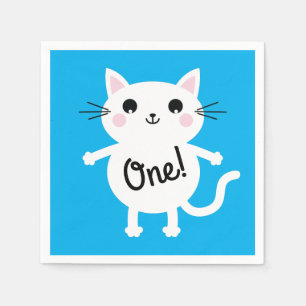 kat verjaardagsfeestje servet