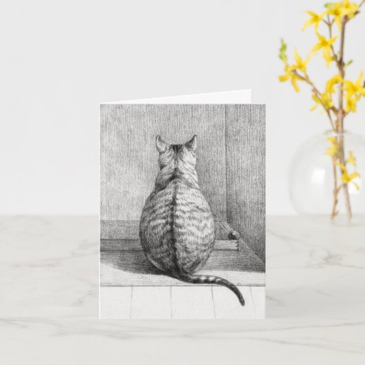 Kat Verjaardagskaart Kaart (Gele Bloem)