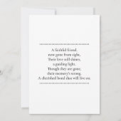 Kat, verlies van huisdier sympathiekaart kaart (Achterkant)