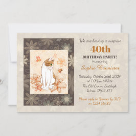 Kat Verrassing 40e Verjaardagsfeestje Kaart