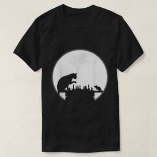Kat versus Muis Schaken | Maanlicht Strategie Kuns T-shirt