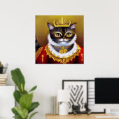 Kat Victoriaans Queen Poster (Thuiskantoor)