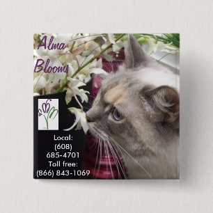 Kat Vierkante Button 5,1 Cm