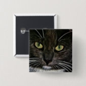 Kat Vierkante Button 5,1 Cm (Voorkant /achterkant)