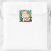 Kat Vierkante Sticker (Tas)