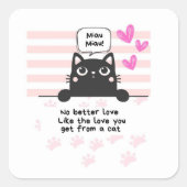 Kat Vierkante Sticker (Voorkant)