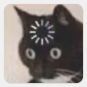 kat vierkante sticker (Voorkant)